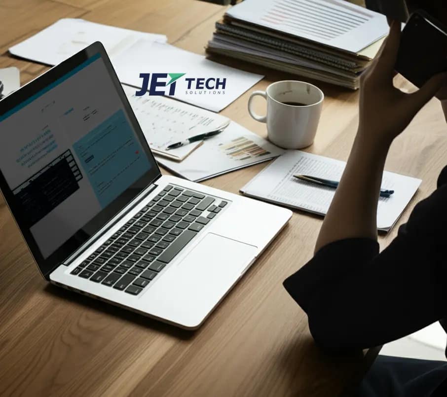 Running a business can feel like this blurry mess—Jettech Solutions brings clarity with fast internet and smart software.